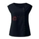 thumbnail image 4 of Mujer Verano Casual Sin mangas Botón Chaleco Cuello redondo Blusa suelta Active Top Mujer Fridja  gh2539, 4 of 4