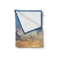 thumbnail image 2 of Egyptian Print Soft Flannel Fleece Throw Blanket, Sunset Scenery Photo from Desert and Pyramids Traveling Tourism Themed, Cozy Plush for Indoor and Outdoor Use, 60" x 80", Multicolor, by Ambesonne, 2 of 5