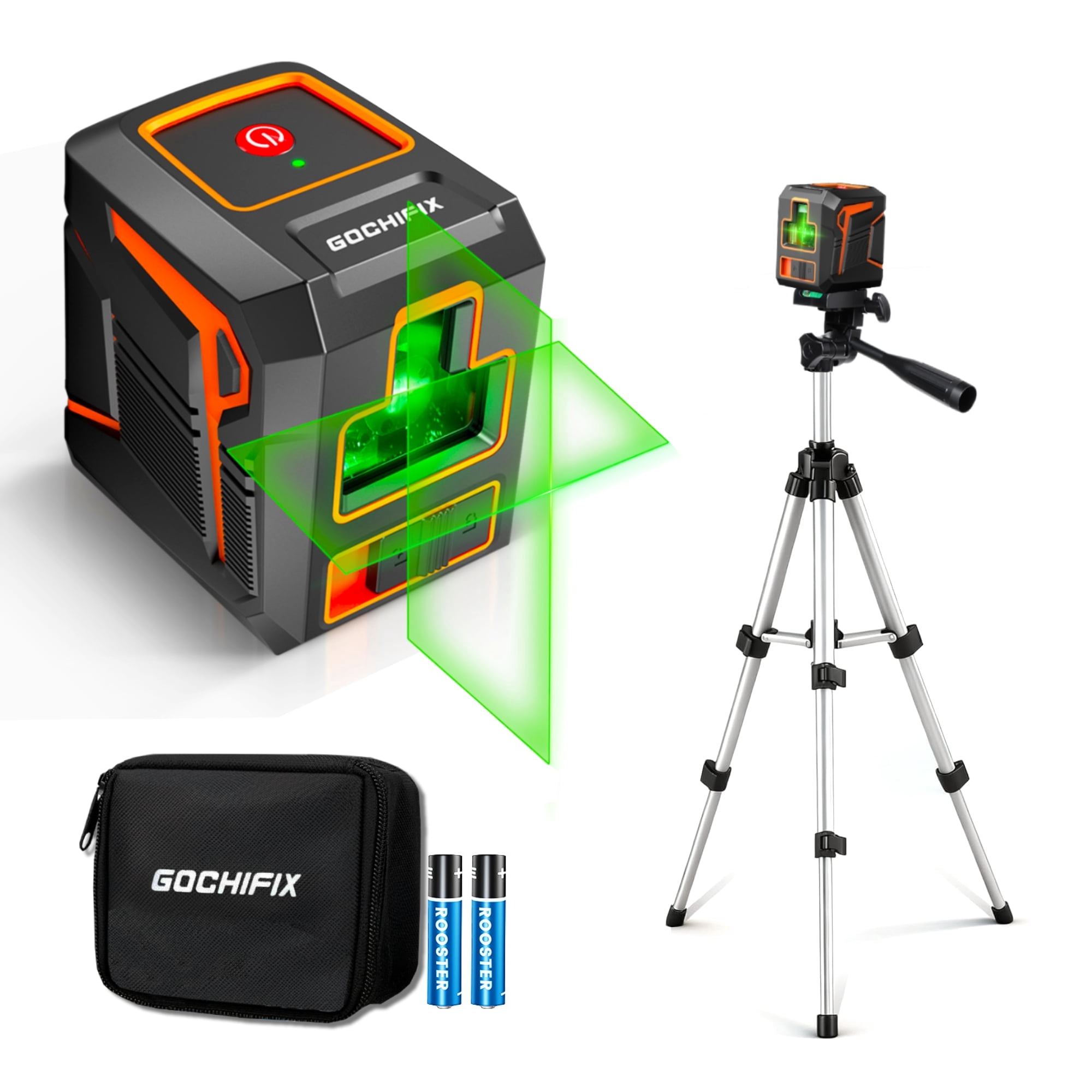 Laser Level, Blacksmith 100FT Green Cross Line Laser Level Self Leveling with 360 Degree Rotating Highet Adjustable Tripod,2 AA Batteries and Carry Pouch Included