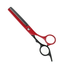 Unique Bargains 1 Pc Durable Tooth Shears Hair Cutting Scissors for Hair Styling Black, Red