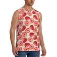 thumbnail image 2 of Kdxio Cute Strawberry for Men's Muscle T-shirt,Sleeveless for Workout Running Athletic Gym Lounge Casual, 2 of 7