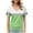 Green1, variant on fatyb Womens Summer Tops V Neck Casual T Shirts Printed Short Sleeve Side Ruched Summer Blouses for Women