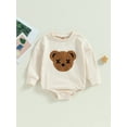 thumbnail image 2 of GXFC Infant Baby Girls Boys Fall Romper Sweatshirt Newborn Long Sleeve Bear Embroidery One Piece Jumpsuit Toddler Autumn Cute Bodysuit Clothes 0-24M, 2 of 9