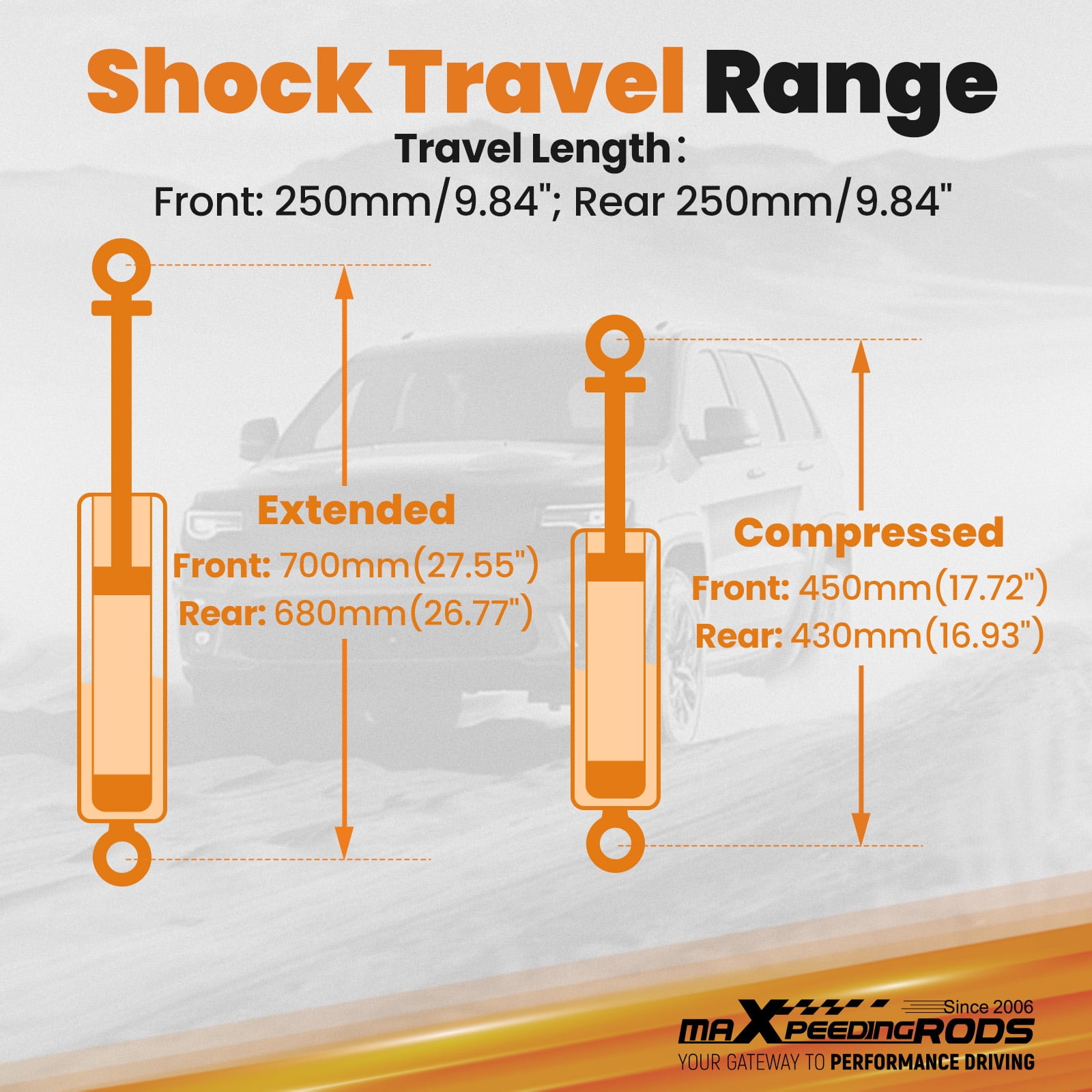 Maxpeedingrods 3.25" Lift Kit For Jeep Wrangler JK 4-Door 2007-2018 Coil Springs Shocks Bracket