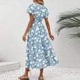 thumbnail image 7 of Jamsmile Womens Boho Maxi Dress Bohemian Style Summer Floral Print Short Sleeve High Waist Dresses Elegant Beach Long Dresses, 7 of 7