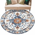 thumbnail image 2 of 7ft Washable Round Rug, Boho Flower Non-Slip Circle Area Rug for Living Room Dining Room, Ethnic Style Indoor Floor Mat for Home Decor, 2 of 9