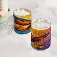 thumbnail image 4 of 4 Pack Bathroom Canisters Transparent Storage Jar for Cotton Ball, Swab, Floss Colorful Butterfly Flying, 4 of 6