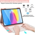 thumbnail image 2 of iPad 10th Generation Case with Keyboard 2022, 10.9 inch Keyboard Case with Pencil Holder, 7 Color Backlit Detachable Keyboard, Smart Folio, Auto Sleep/Wake Tablet Cover (Pink), 2 of 9