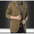 thumbnail image 3 of Chaqueta de primavera Blazers para hombre Blazer informal de algodón Abrigo de traje Blazer para hombre Chaquetas masculinas, 3 of 5