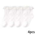 thumbnail image 2 of LYMAYTER 4 Pack Dance Socks for Toddler Baby Girls Ruffle Socks Eyelet Mesh Ankle Dress Socks 0-12Y, 2 of 7