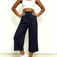 thumbnail image 5 of Noric Women's High Waist Wide Leg Capri Pants with Button Casual Loose Fit Summer Dressy Trousers, 5 of 8
