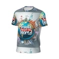 thumbnail image 6 of Wukai Travel Around The World Print Men's Short-Sleeved Mesh T-Shirt,Quick-Dry Short Sleeve Workout T-Shirt-Small, 6 of 8