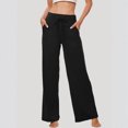 thumbnail image 2 of JoliSweat Wide Leg Sweatpants Women Baggy Low Rise Sweatpants with Pockets Spring Fall Y2K Drawstring Straight Leg Sweatpant Black XXL, 2 of 5