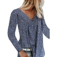 thumbnail image 1 of SHEOWO Plus Size S-5XL Women Long Sleeve Tunic Baggy Casual T Shirts Swing Summer Blouse Tops Ladies Summer Floral Tops, 1 of 3