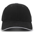 thumbnail image 1 of Brushed Twill Cap with Sandwich Bill, Black & White - One Size, 1 of 1