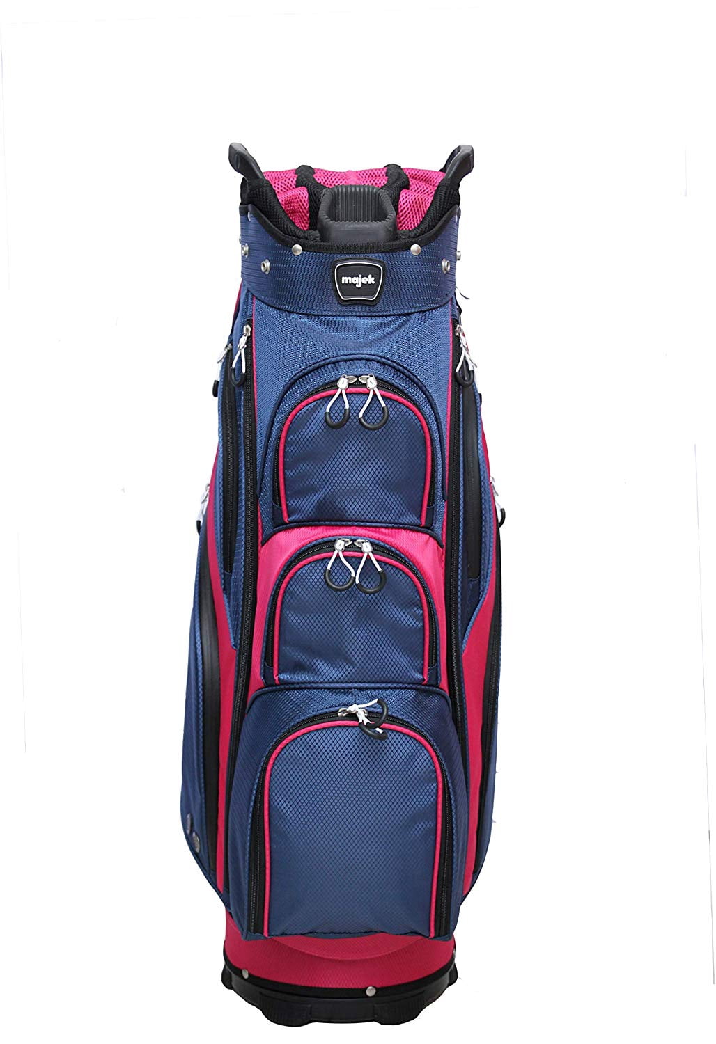 Majek Premium Ladies Navy Blue Pink Golf Bag 9.5 inch 14-way Friendly Separator Top with Putter Sleeve