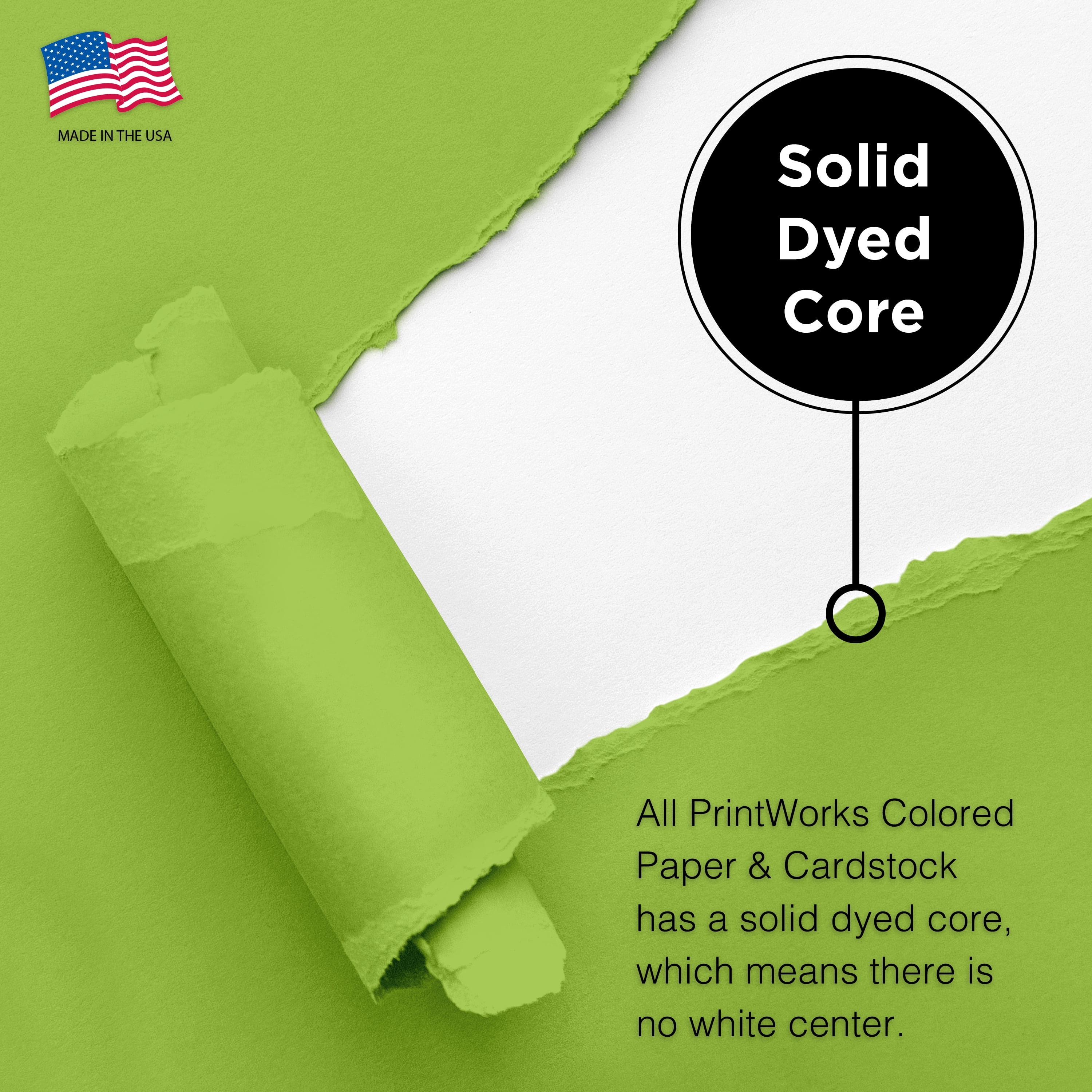 PrintWorks Premium Bright Emerald Green Colored Paper 8.5" x 11" - 24 lb/89 gsm - 2500 Sheets - Made in the USA - FSC® Certified - Acid-Free & Fade-Resistant - Printer Compatible (00103)