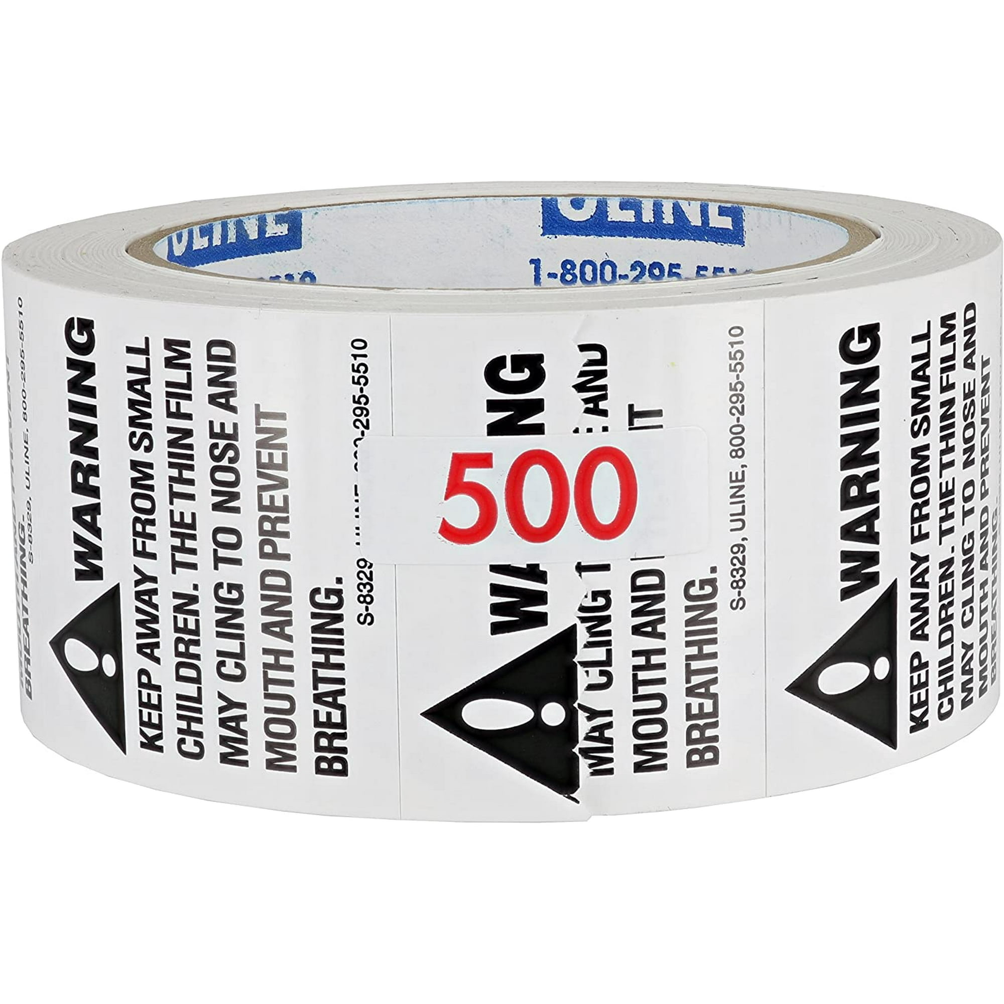 ULINE S-8329 500-Count 2x2-inch Bulk Packaged Suffocation Warning Labels  for Child Safety