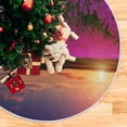 thumbnail image 5 of FMSHPON Pink Flowers Field Xmas Christmas Tree Skirt Stand Mat for Holiday Party Decoration Indoor Outdoor 36 inches, 5 of 6