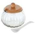thumbnail image 1 of OUNONA Bamboo Sugar Container with Lid Glass Storage for Dining 1 Set, 1 of 8
