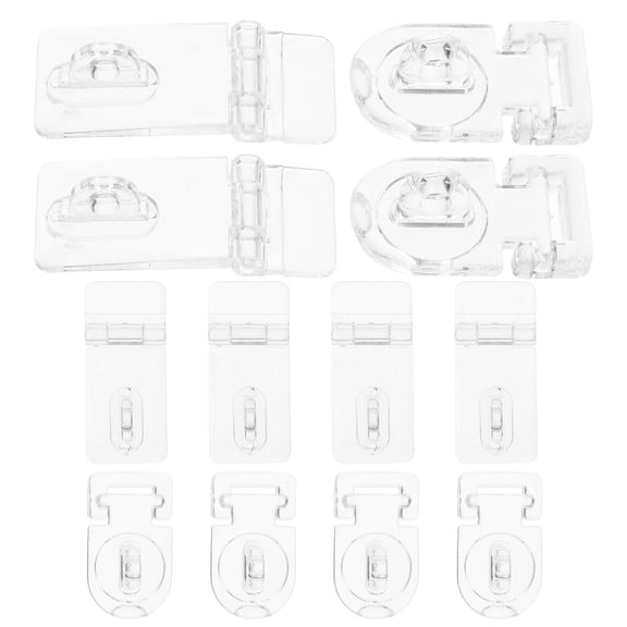 OUNONA Small Transparent Plastic Hasp Latch for Jewelry Box Locking Easy to Install and Store 12 Pieces