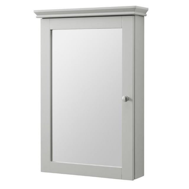 Crosley Lydia Mirrored Wall Cabinet in Gray