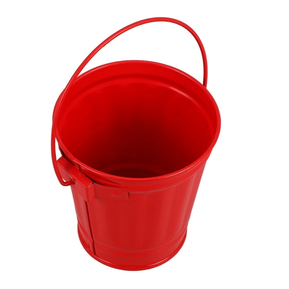 HOMEMAXS  Small Metal Bucket with Handle Mini Buckets Pails Tin for Party Favors Red