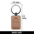 thumbnail image 2 of Pet Wire Birdcage Rectangle Keychain Charm Tag - Engraved Wood, 2 of 6