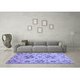 thumbnail image 3 of Ahgly Company Machine Washable Indoor Square Abstract Blue Modern Area Rugs, 8' Square, 3 of 4