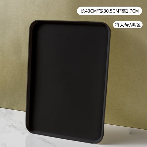 suxuMhao Serving Trays - 1 Pack Black Wheat Straw Tray, 16.9×12×0.6IN Food Tray for Coffee Table, Durable Serving Platters & Kitchen Tray Perfect for Party Gatherings,XL Size