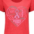 thumbnail image 4 of Inktastic Breast Cancer Awareness Heart Words Women's Plus Size T-Shirt, 4 of 5
