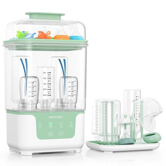 Momcozy Esterilizador y Secador para Biberones, Capacidad para 6 Biberones, Incluye Rack Secador