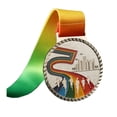 thumbnail image 3 of Gonyscag Medalla De Ganador Aleación De Zinc Textura Exquisita Cinta Colorida Medalla De Participación Resistente para Campamento Deportivo De Verano(Plata), 3 of 14