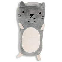 Adorable Large Stuffed Animal Plush Huggable Cat Pillow for Kids  (18" x 6")- Grey