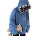 thumbnail image 2 of Liacowi Cute Shark Hoodie for Women Teen Girls Cartoon Animal Shark Shape Long Sleeve Hooded Pullover Sweatshirt Tops, 2 of 7