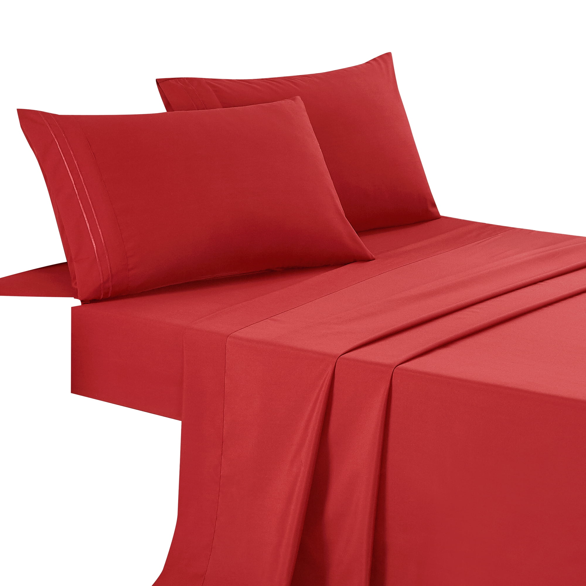 4-Piece Set Bed Sheets, Bedding with Fitted Sheet, Flat Sheet & Pillowcases