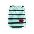 thumbnail image 1 of Lightweight Soft Breathable Summer Pet Clothes Striped Heart Pattern for Small Medium Dogs Cats Mild Weather, 1 of 6