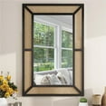 thumbnail image 3 of SHYFOY Boho Rattan Wall Mirror Modern Decorative Rectangle Mirror for Living Room Home Decor, 3 of 8