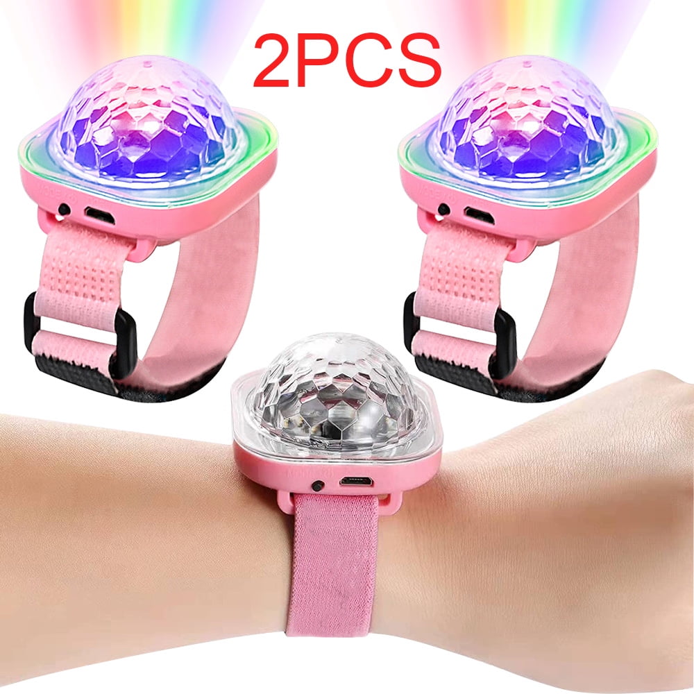 FNNMNNR 2Pcs Colorful Wearable Watch Lights Children's Toys,Disco Light