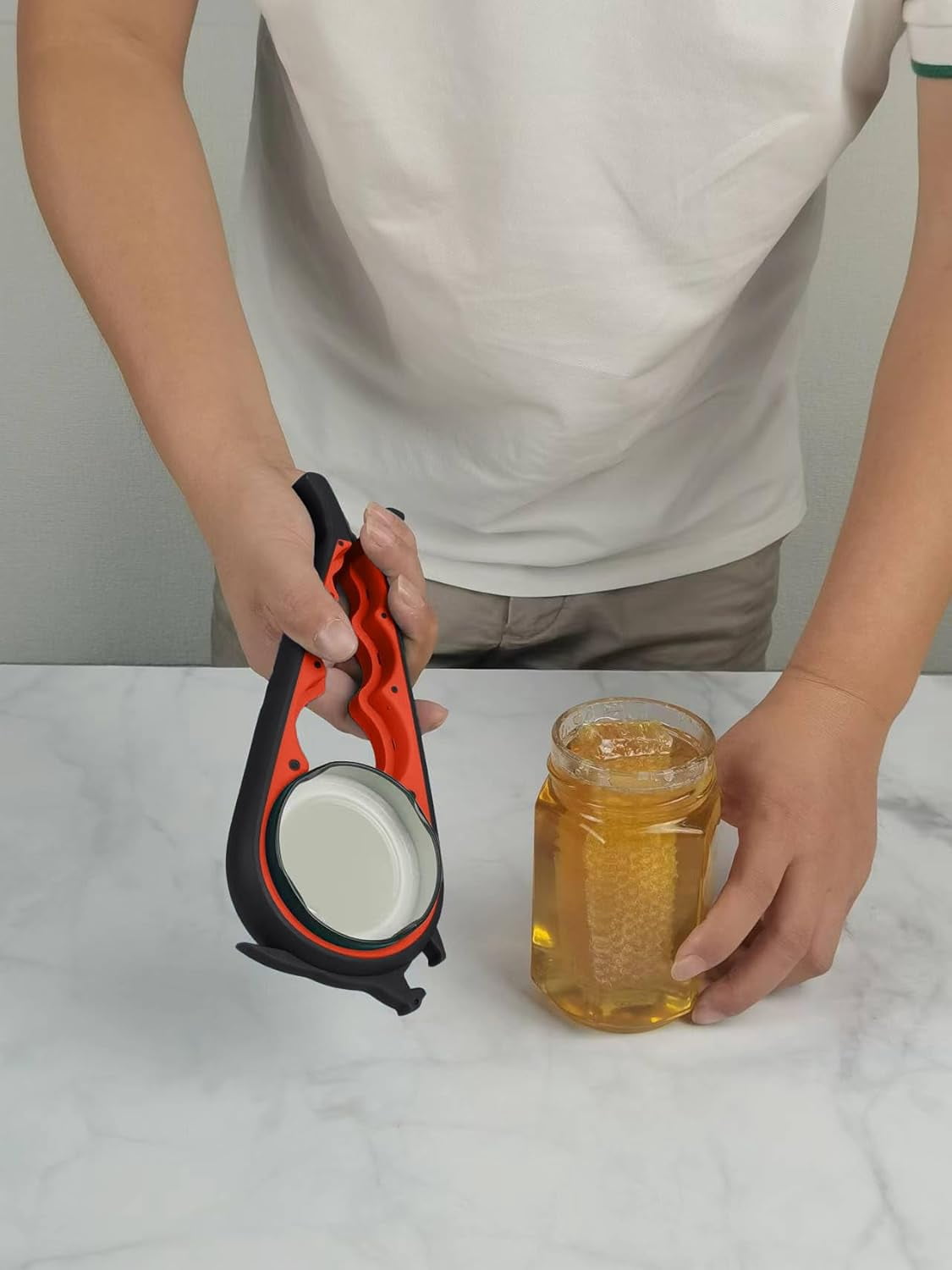 3 Pcs Multi-Function Jar Opener Set, 5 in 1 Can Bottle Opener for Weak Hands Elderly Arthritis, Kitchen Tool with Non-Slip Rubber Jar Gripper Pad