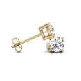 thumbnail image 3 of TimeLe$$ Classics 0.50 Carat TW Lab Grown Round Cut Solitaire Diamond Stud Earrings For Women in 14K Yellow Gold, 3 of 5