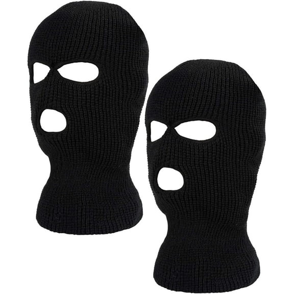 2 Pcs Kids 3-Hole Ski Mask Children Knitted Full Face Mask Winter Balaclava Face Cover for Kids Boys Girls