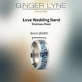 thumbnail image 3 of Ginger Lyne Love Blue Stainless Steel Wedding Band 8mm Ring for Men or Women, 3 of 5