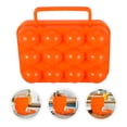 thumbnail image 4 of Caja de almacenamiento con soporte para portador de huevos con asa plegable portátil, 12 cajas para huevos, contenedor para cocina al aire libre (naranja), 4 of 5
