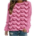 thumbnail image 1 of VALMASS Chandails en Molleton Col Rond pour Femmes Saint-Valentin Imprimé Floral Manches Longues Mode Décontractée Blouses Sans Capuche (2TG, Rose-I), 1 of 3