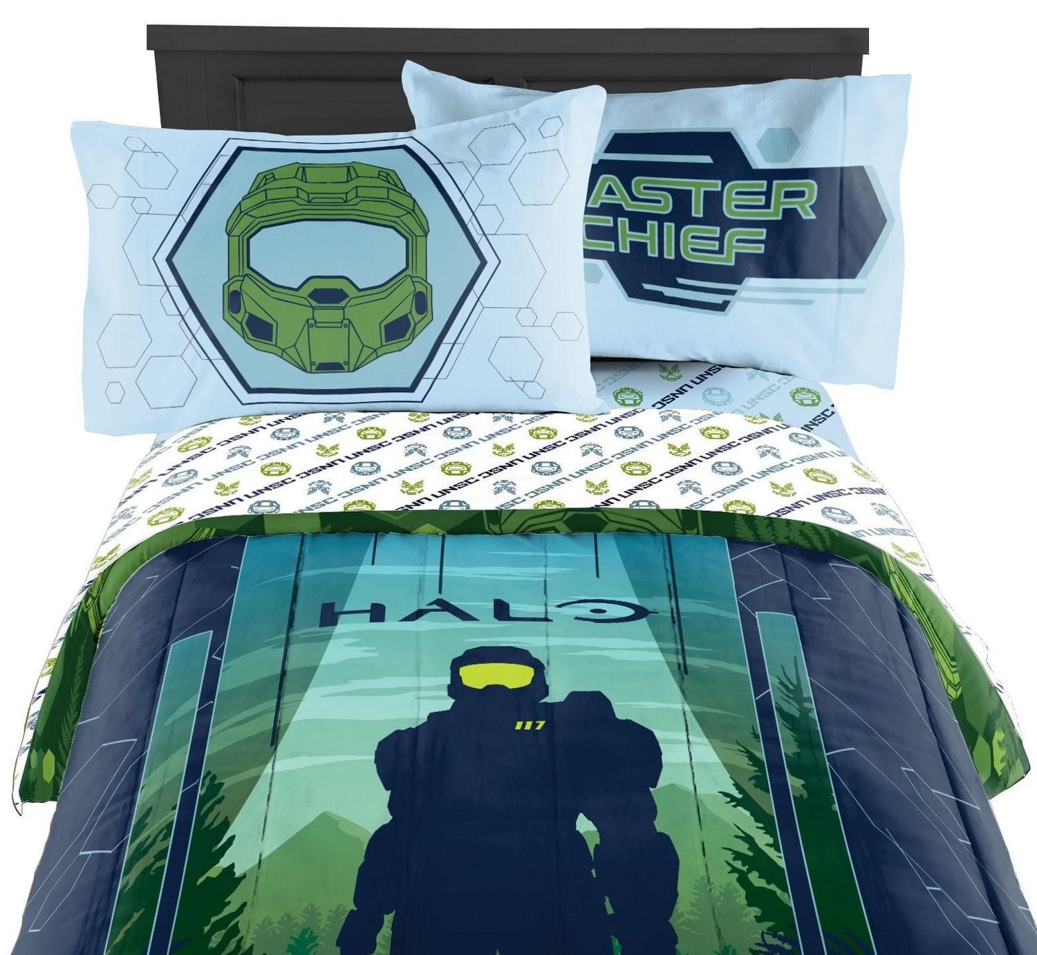 Halo Infinite 'Chef Principal' Ensemble de Draps 4-Pièces pour Lit 2 Places, 100% Polyester