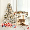 thumbnail image 2 of Gymax 7 FT Pre-Lit Snow-Flocked Xmas Tree 3-Minute-Setup Artificial Hinged Christmas Tree, 2 of 10