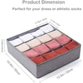 thumbnail image 3 of Organizador de Cajones para Calcetines y Sujetadores YONGSHENG Caja de Almacenamiento de Lencería Lavable Gris 16 Rejillas, 3 of 5