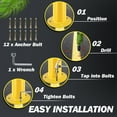 thumbnail image 4 of Safety Bollard Post, 42'' Height Steel Bollards 3'' Pipe Diameter Parking Post Barrier with Reflecitive Tape Steel Pipe Bollard Bolt Down Bollards for Crowd Control(4 PCS), 4 of 5