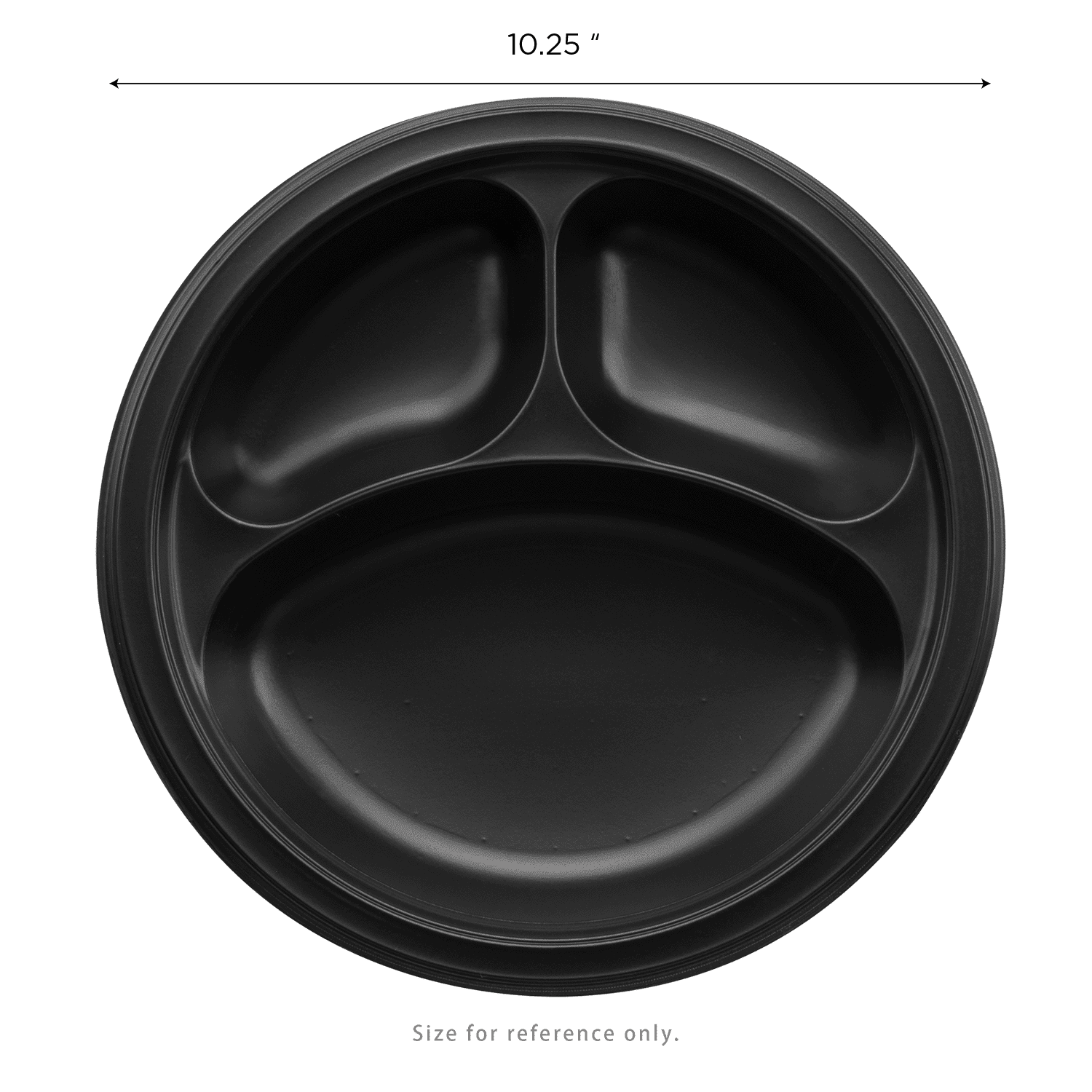Karat Earth 10 Inch Eco-Friendly Plastic Plates [3 Compartment - 500 pcs], Black Mineral-Filled PP - Reduces Plastic Use